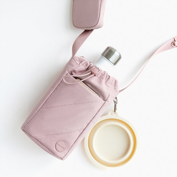 Pups & Bubs Amble Bottle Bag (Dusted Pink) - Pet Carriers & Crates - Pups & Bubs - Shop The Paw