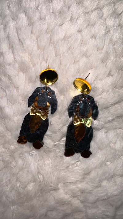 Shopthepaw Acrylic Earrings Dog Breed Series- Dachshund Black Tan - Human - shopthepaw - Shop The Paw