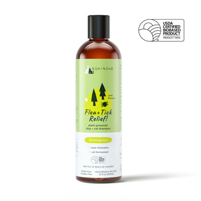 Kin+Kind Flea & Tick (Natural Shampoo for Dogs+Cats) - Lemongrass - Grooming - Kin+Kind - Shop The Paw