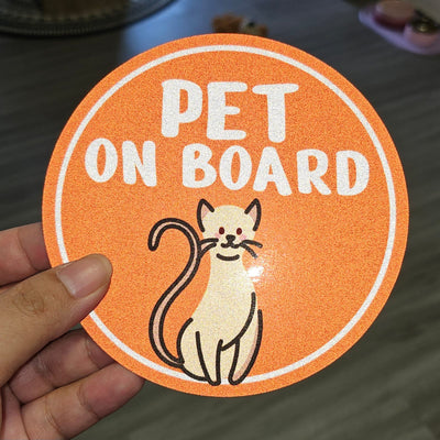 Shopthepaw Reflective Car Decals - Pet On Board Orange (Cat)