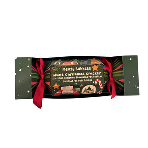 Meaty Bubbles - Giant Christmas Cracker 3 x 150ml [EXP 12/25] Pet Friendly Bubbles