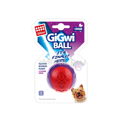 GiGwi Ball with Squeaker Solid Red/Purple - Dog Toys - GiGwi - Shop The Paw