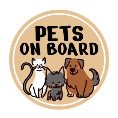 Shopthepaw Reflective Car Decals - Pets On Board Gold (Mix Pets)