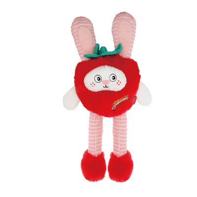 GiGwi Plush Friendz Strawberry Rabbit Dog Toy - Dog Toys - GiGwi - Shop The Paw