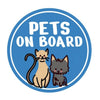 Shopthepaw Reflective Car Decals - Pets On Board Blue (Mix Pets)