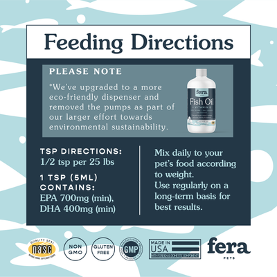 [NEW FORMULA] Fera Pet Organics Fish Oil For Dogs & Cats (16oz)