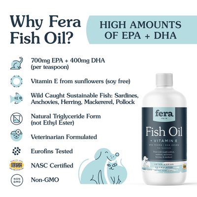 [NEW FORMULA] Fera Pet Organics Fish Oil For Dogs & Cats (16oz)