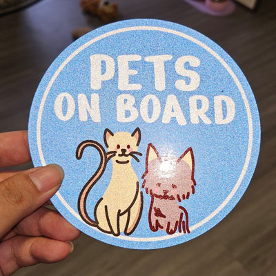 Shopthepaw Reflective Car Decals - Pets On Board Blue (Mix Pets)