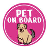 Shopthepaw Reflective Car Decals - Pet On Board Pink (Dog)