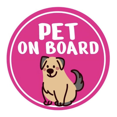 Shopthepaw Reflective Car Decals - Pet On Board Pink (Dog)