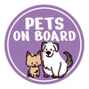 Shopthepaw Reflective Car Decals - Pets On Board Purple (Mix Pets)