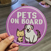 Shopthepaw Reflective Car Decals - Pets On Board Purple (Mix Pets)