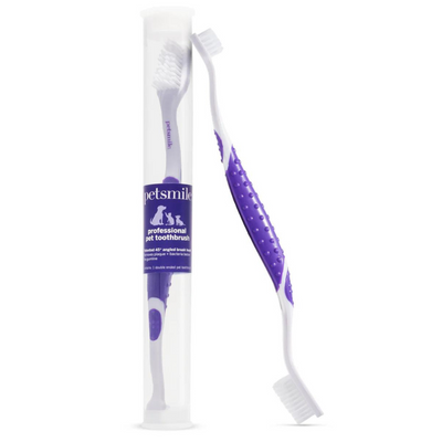 Petsmile Professional Pet Toothbrush - Patented 45° Dual-Ended Brush Head