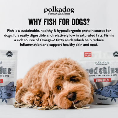 Polkadog Cod Skin Jerky Dog Treats (3 Sizes)