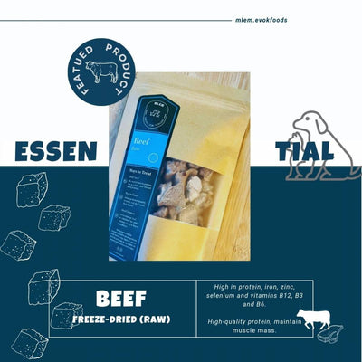 Mlem Essential Freeze Dried Raw Treats/Toppers | Beef - Dog Treats - mlem - Shop The Paw