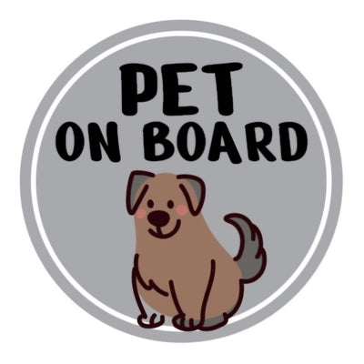 Shopthepaw Reflective Car Decals - Pet On Board Silver (Dog)