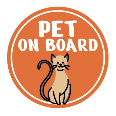 Shopthepaw Reflective Car Decals - Pet On Board Orange (Cat)