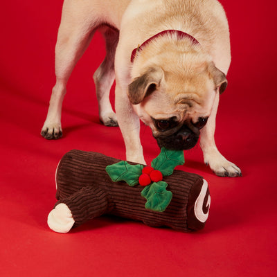 The Foggy Dog Yule Log Interactive Snuffle Dog Toy