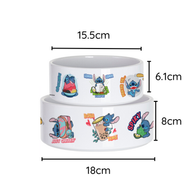 Disney Loves Singapore Ceramic Bowl - Stitch Food Adventure (2 Sizes) - Pet Bowls, Feeders & Waterers - Disney/Pixar - Shop The Paw