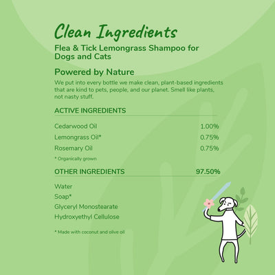 Kin+Kind Flea & Tick (Natural Shampoo for Dogs+Cats) - Lemongrass - Grooming - Kin+Kind - Shop The Paw