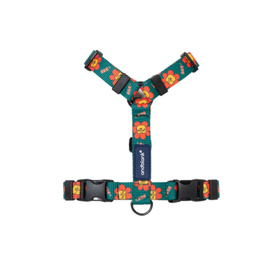 andblank® Graphic H Harness - Flower Lion Green | Accessories | andblank - Shop The Paws