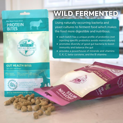 Steve's Real Food Freeze Dried Fermented Gut Health Treats - Lamb Protein Bites - Dog Treats - Steve's Real Food - Shop The Paw