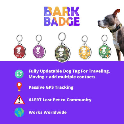 Bark Badge Pink Badge - Pet ID Tags - BARK BADGE - Shop The Paw